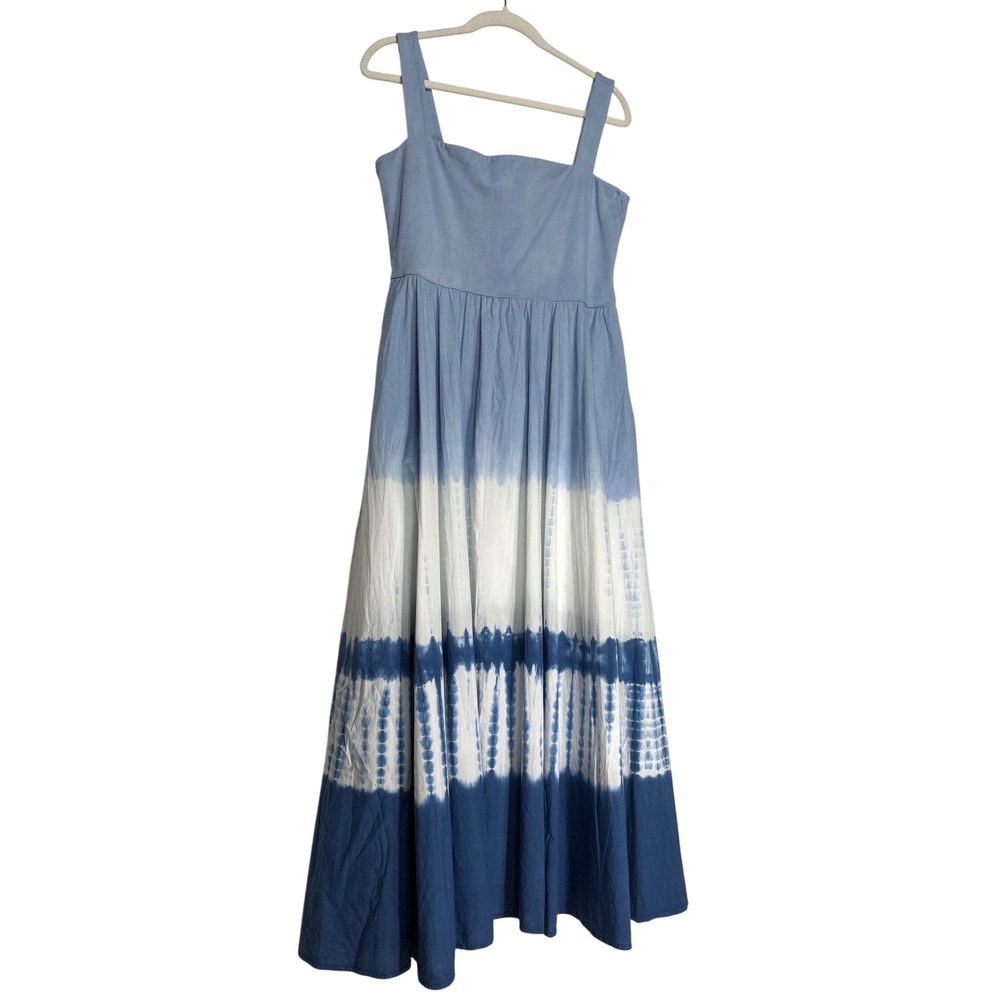 Ann Taylor Weekend Blue Ombre Tie Dye Cotton Dress Size 10 Retail: $159 NWT